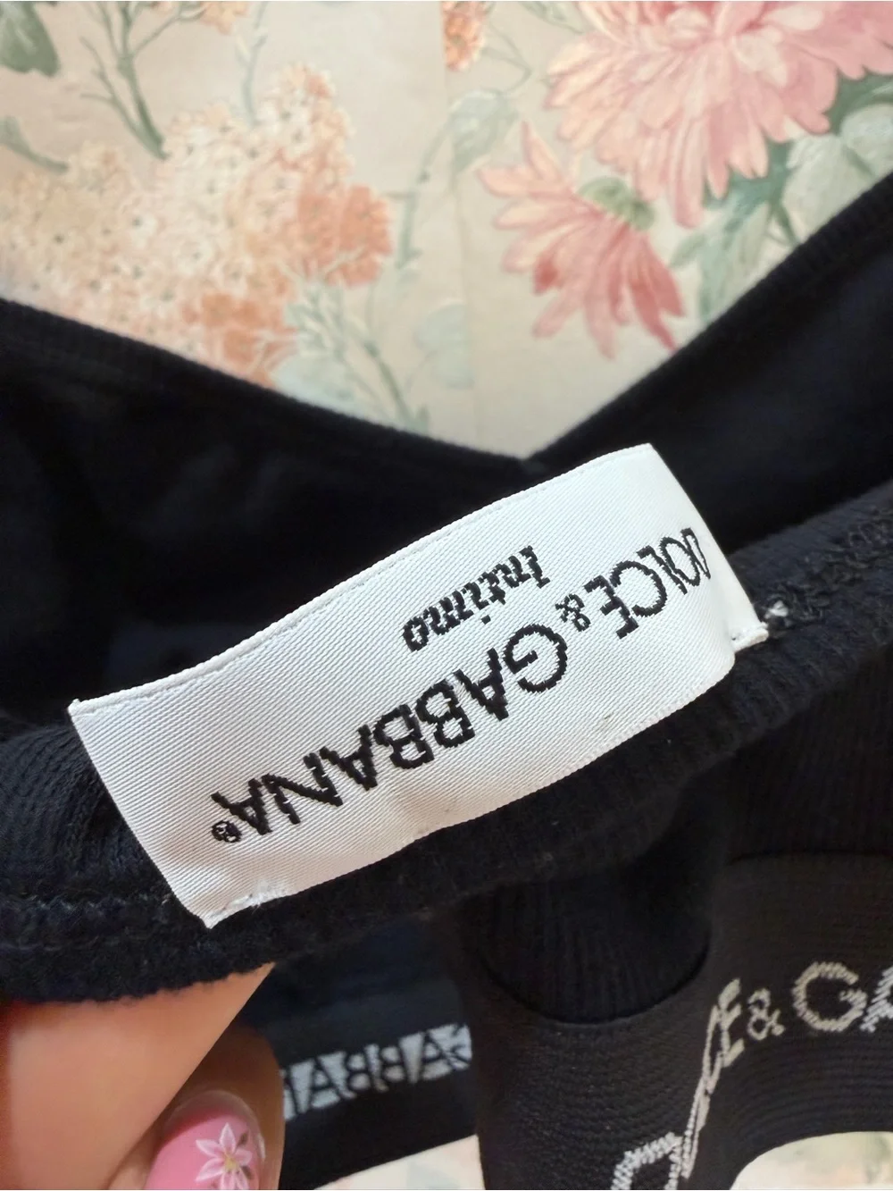 Dolce & Gabbana Black Ribbed Logo Bralette